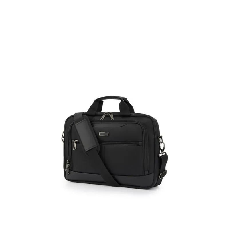 Bass Briefcase Black - American Tourister Business Bag With Laptop Compartment & Antimicrobial Lining