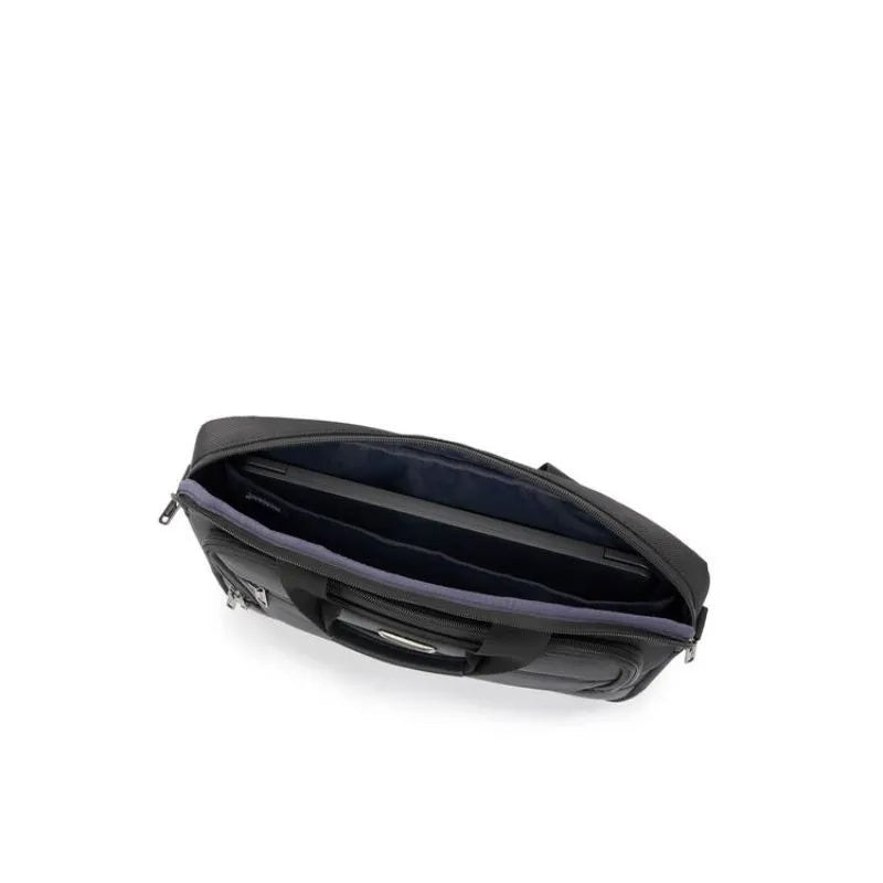 Bass Briefcase Black - American Tourister Business Bag With Laptop Compartment & Antimicrobial Lining