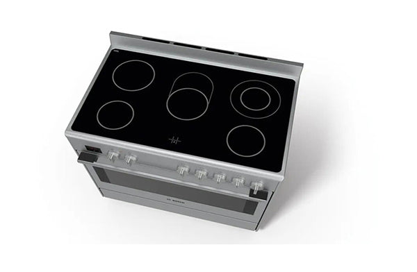 Bosch Electric Range Cooker 90cm | 5 Zone Stainless Steel Oven With Rotary Spit