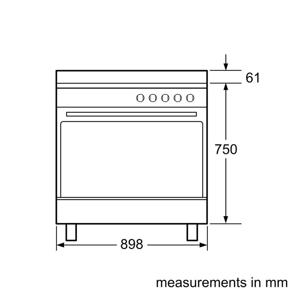 Bosch Electric Range Cooker 90cm | 5 Zone Stainless Steel Oven With Rotary Spit