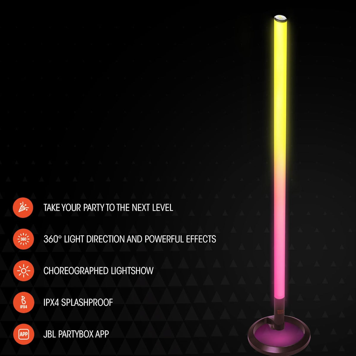 JBL PartyLight Stick – Portable 360 Degree LED Light with Music Sync Lighting
