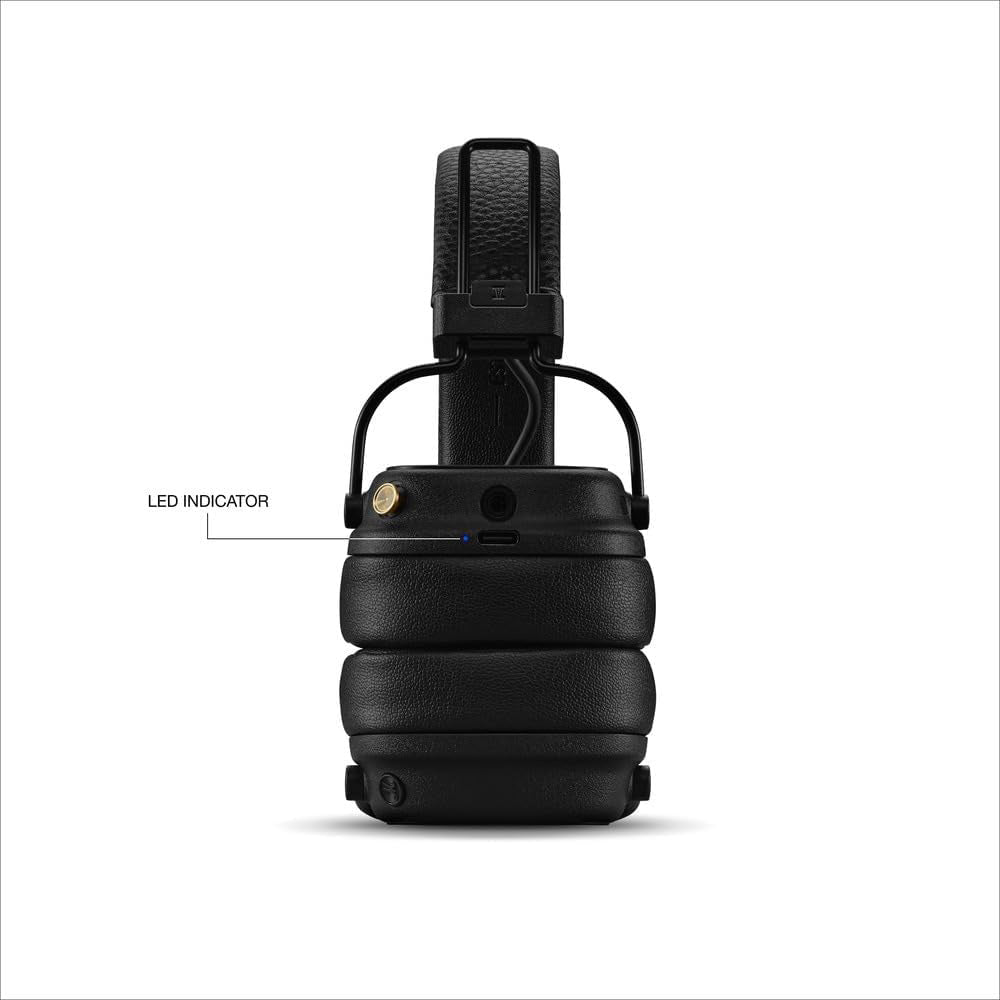 Bluetooth Headphones | Marshall Major V Foldable Wireless Charging Over Ear Rugged Headphones