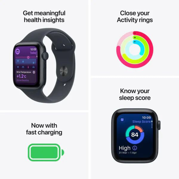 Apple Watch SE GPS Smartwatch – Fitness Tracker Watch with Sport Band 40mm Starlight