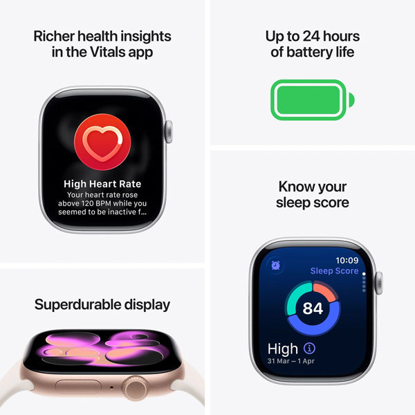 Apple Watch Series 11 GPS Smart Fitness Watch - Sleep Tracking, ECG, Blood Oxygen
