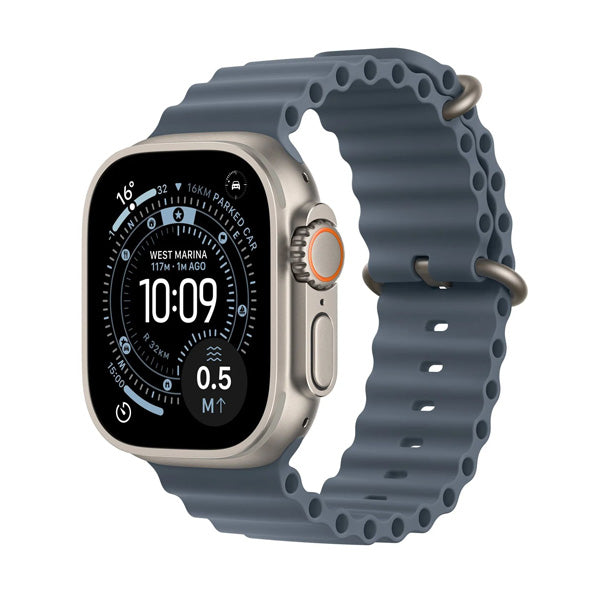Apple Watch Ultra 3 GPS Cellular Smartwatch – Titanium Case, Ocean Band, Long Battery Life