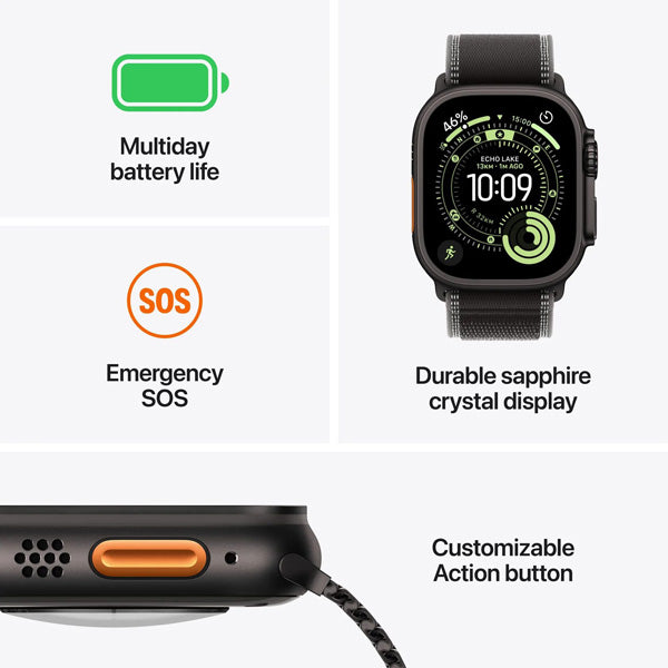 Apple Watch Ultra GPS Running Watch – Titanium Smartwatch With Dual Frequency GPS