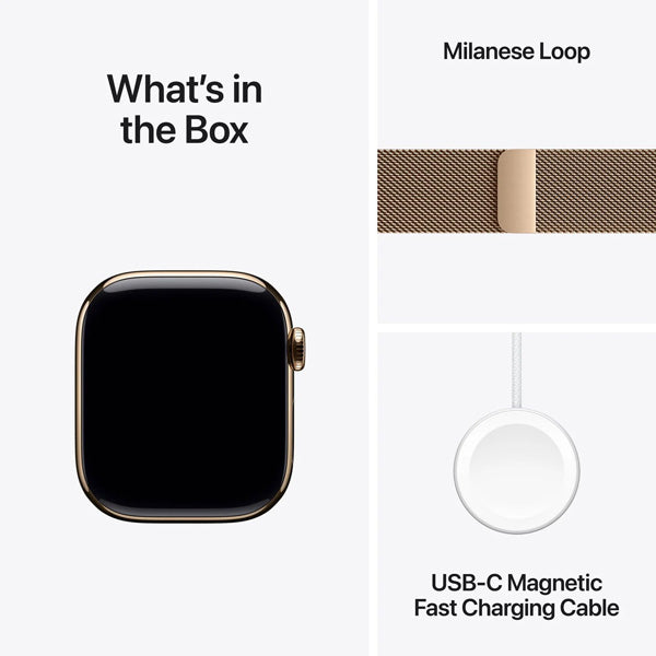 Apple Watch Series 11 GPS Cellular Smartwatch - Titanium Case, Milanese Loop Band