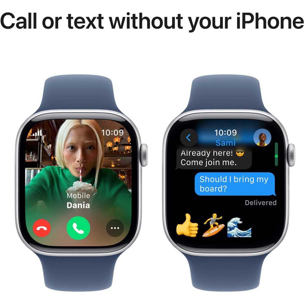 Apple Watch Series 10 GPS Smartwatch - 42mm Aluminum Silver, Sport Band