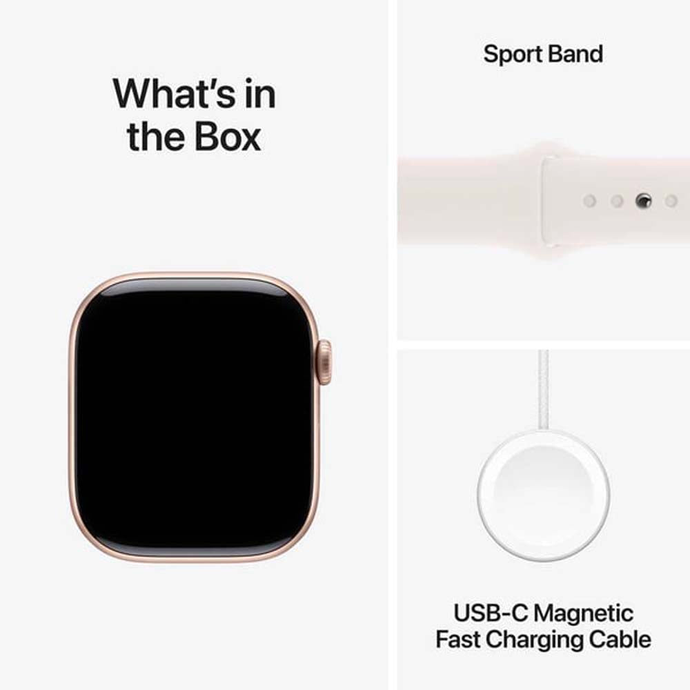Apple Watch Series 10 GPS Smartwatch - 46mm Rose Gold Sport Band, Health Tracker