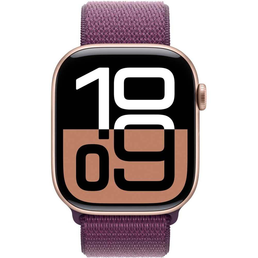 Apple Watch Series 10 GPS Smartwatch – Cellular, Rose Gold Plum Sport Loop Band
