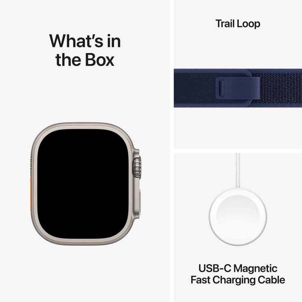 Apple Watch Ultra GPS Adventure Watch – Titanium Case, Trail Loop Band, Bright Retina Display