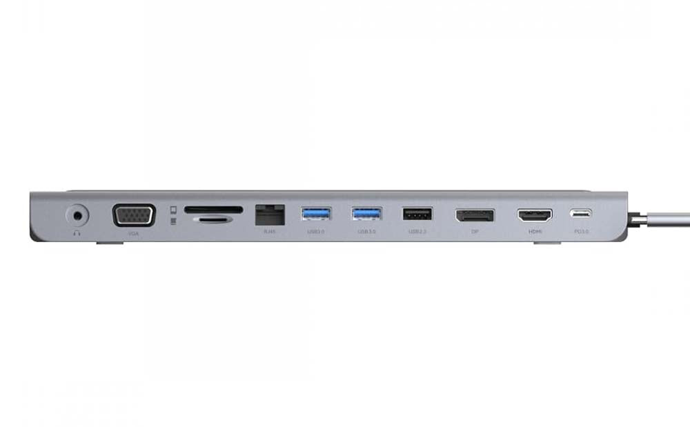 USB-C Multiport Hub – Powerology 11-in-1 Portable USB Hub & Laptop Stand