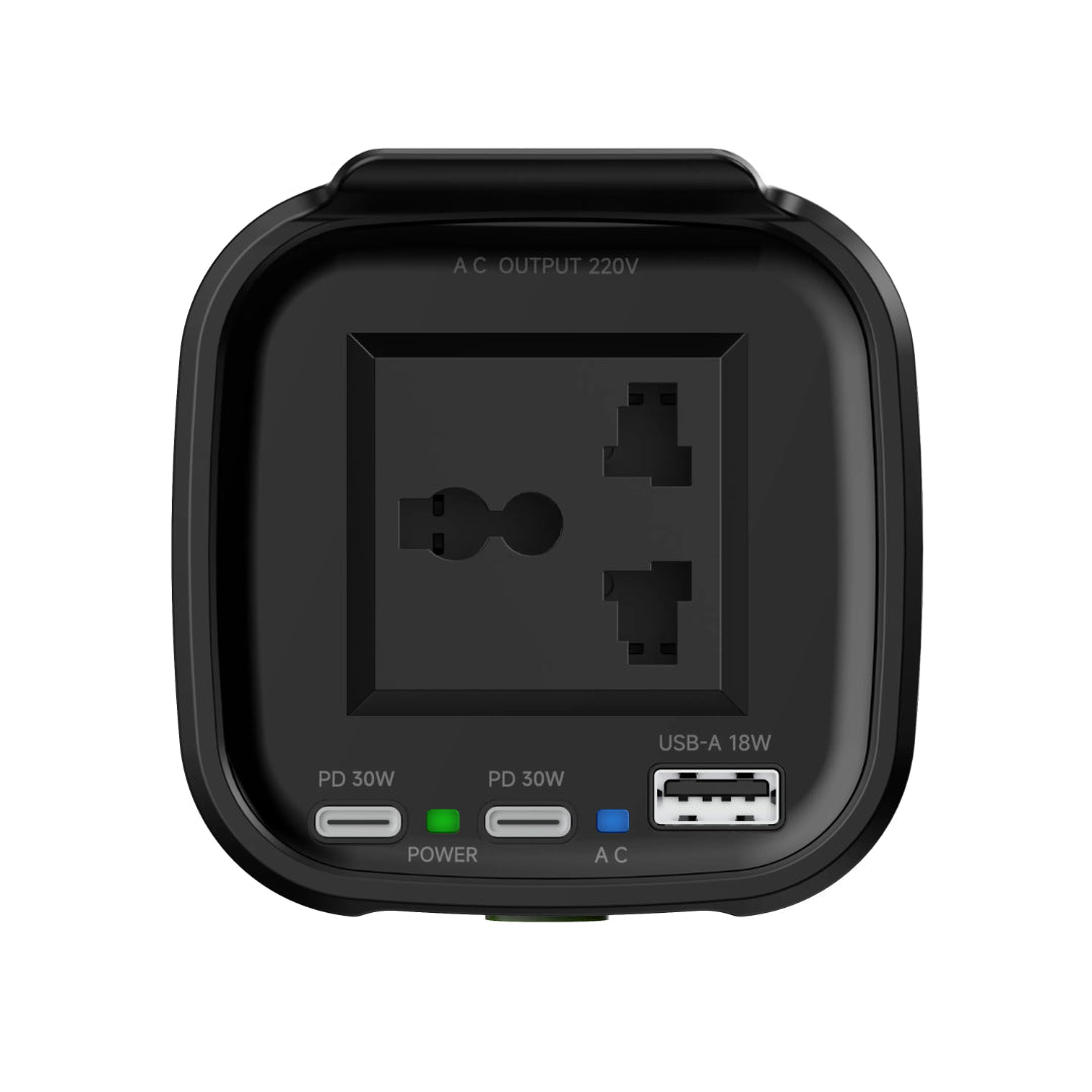 Cup Holder Power Inverter - 150W Car Charger Inverter with Dual USB-C & QC3.0 Ports