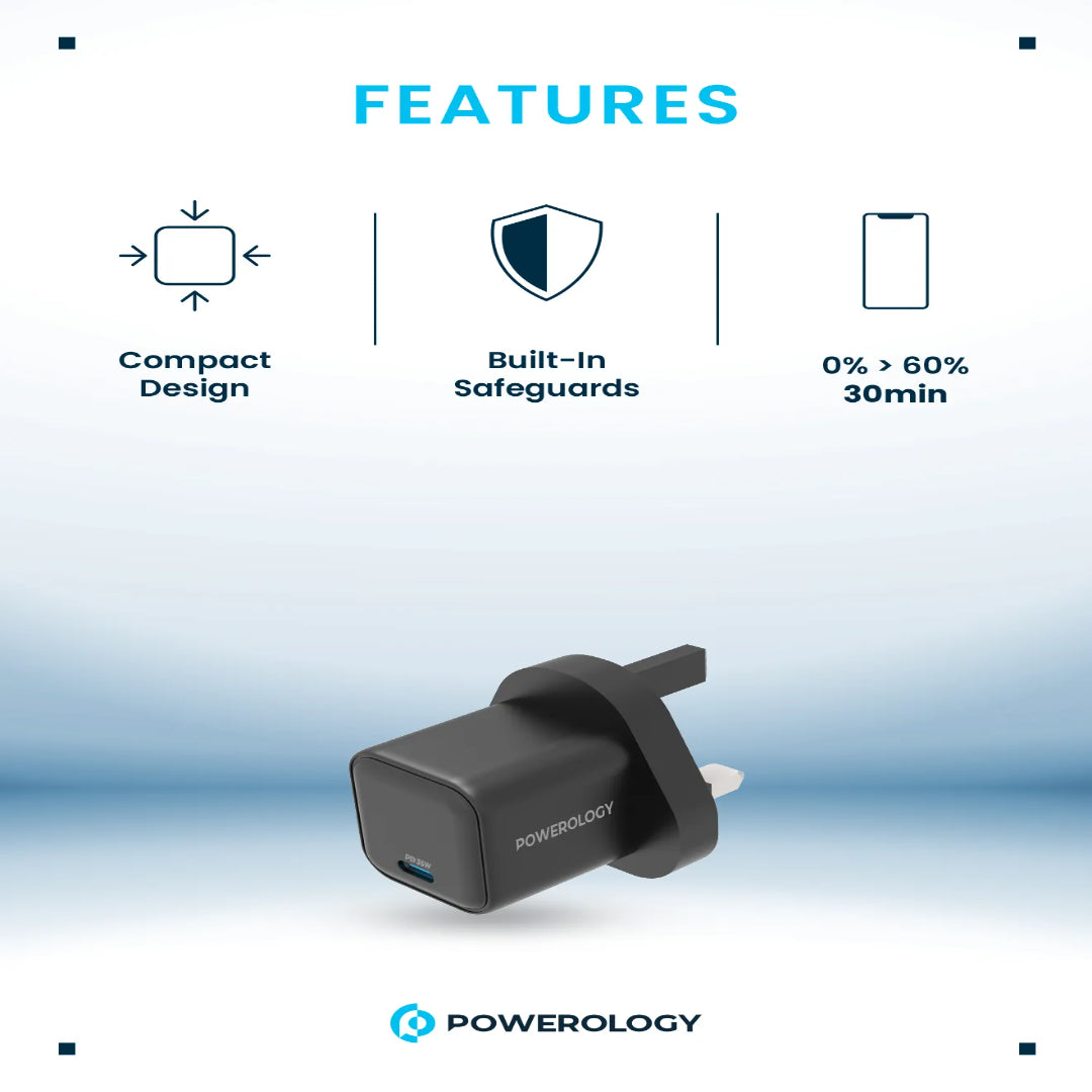 GaN Charger 35W - Fast Phone Charger | Compact Travel USB C Power Adapter