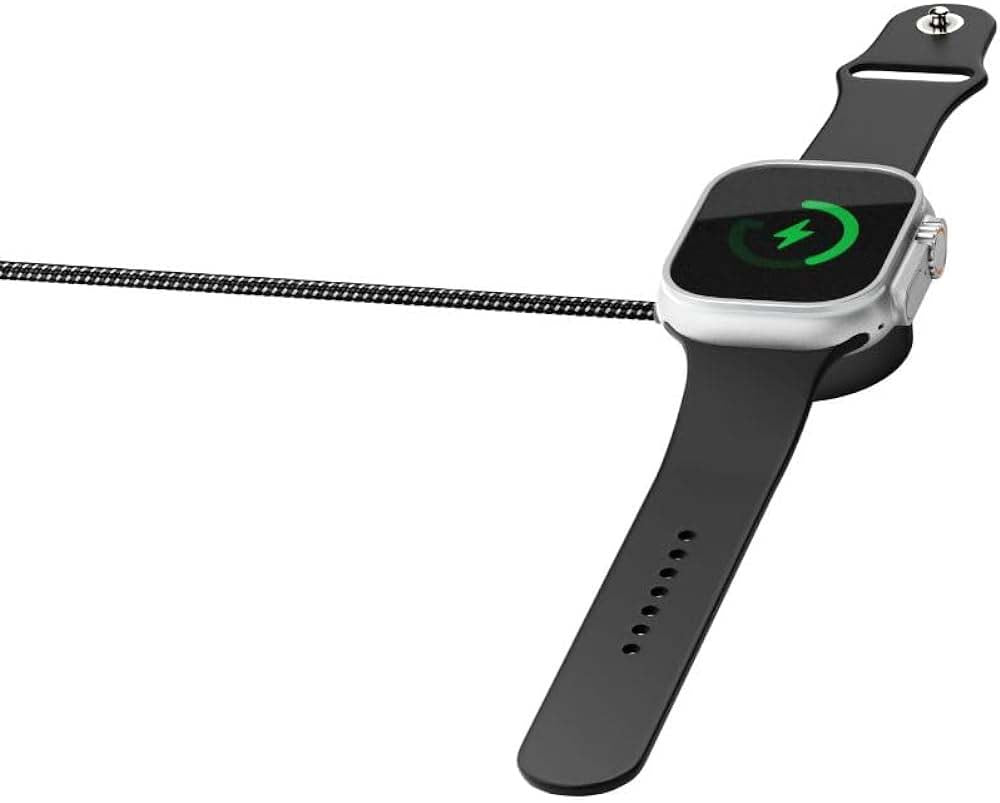 Braided Apple Watch Charger – Powerology Type-C Magnetic Charging Cable 1.2M