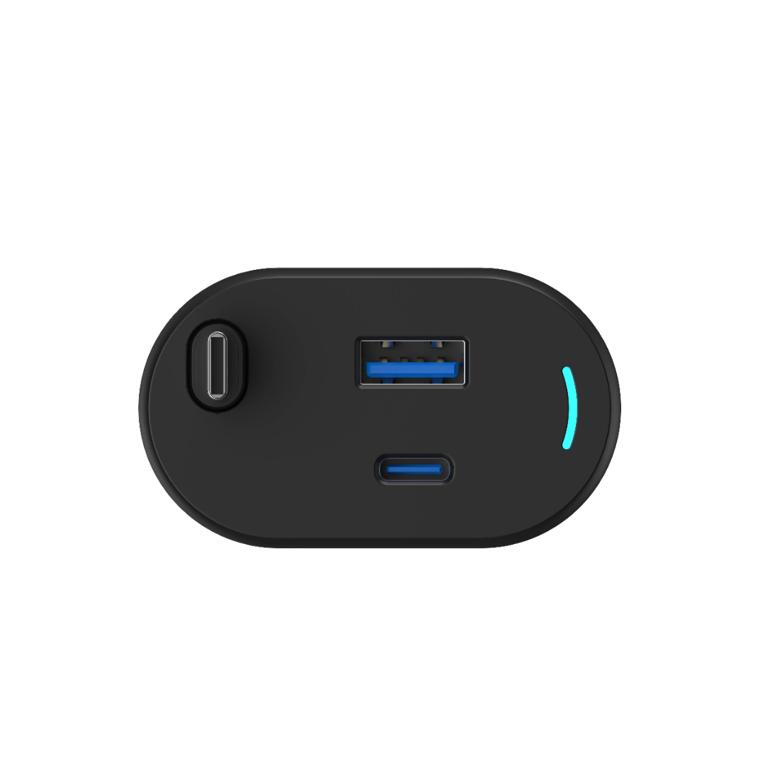 Type-C Car Charger - Powerology 70W Retractable Fast Charging Adapter with Built-In Safeguards