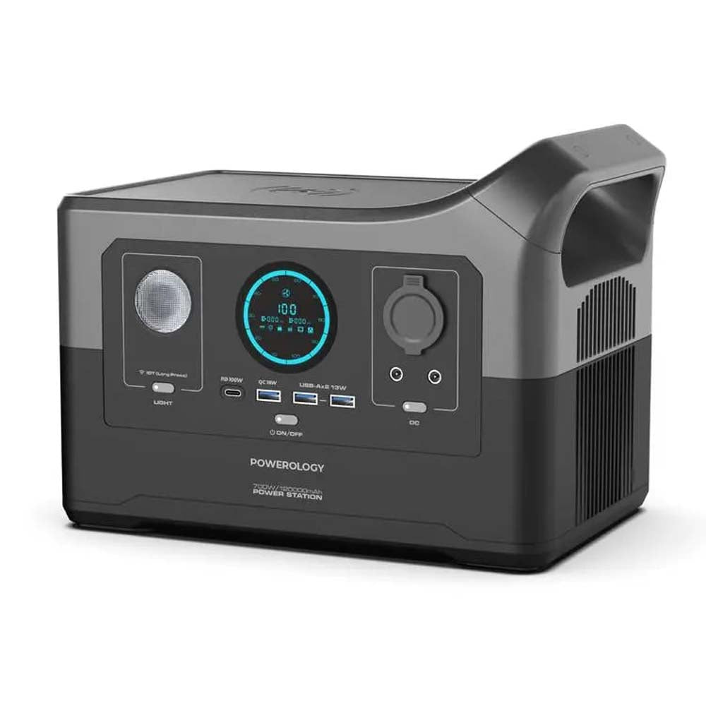 Portable Power Generator - Powerology 700W Smart Power Station with LiFePO4 Battery Pack