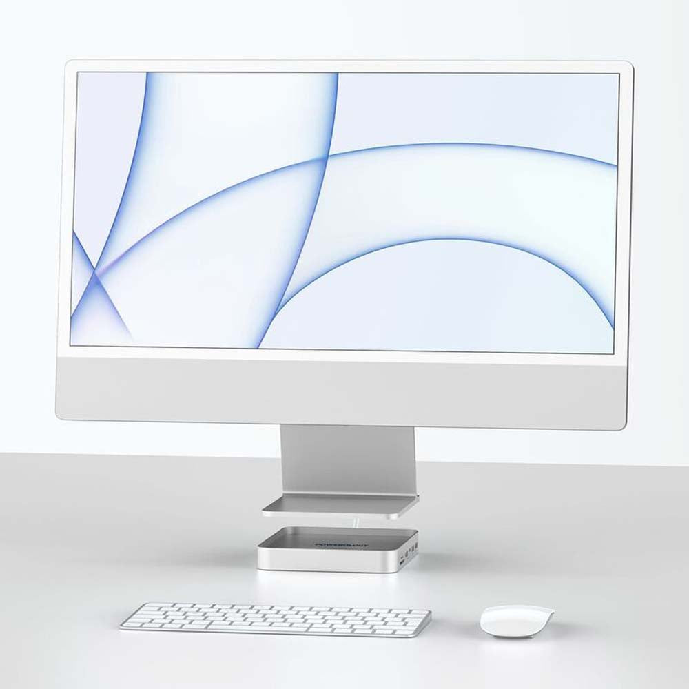 iMac USB-C Hub Stand With SSD Enclosure – Powerology 24 Inch Aluminum Dock
