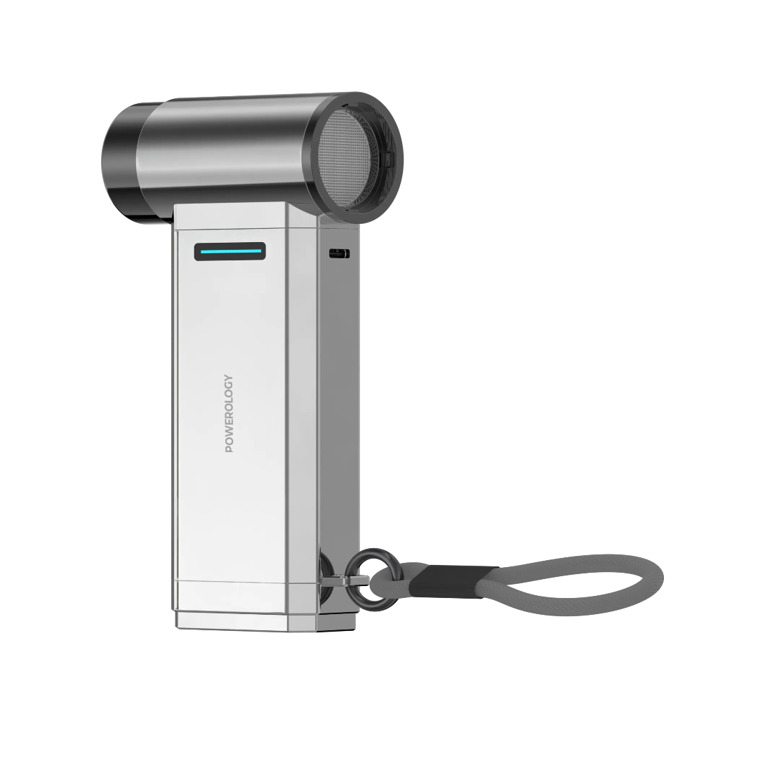 Turbo Jet Fan Vacuum - Powerology 4 Speed Portable Hand Fan & Cordless Mini Vacuum
