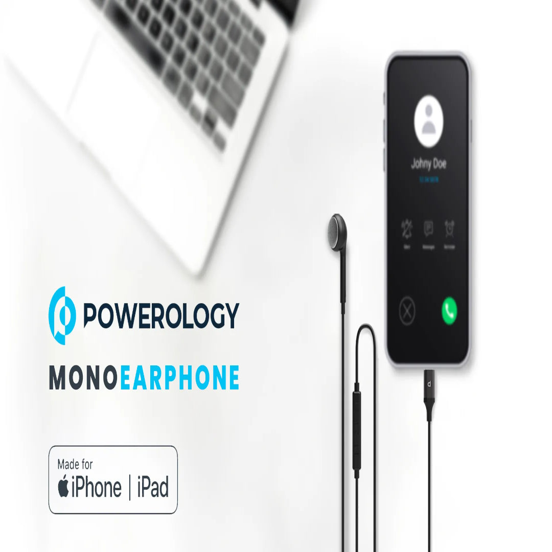 Mono Earphone Lightning - Powerology HD Sound Earphone with Siri Control