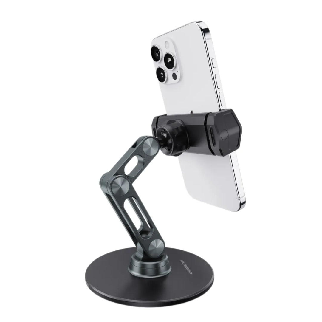Multi-Angle Phone Stand - Adjustable Stable Holder with Rotating Metal Base