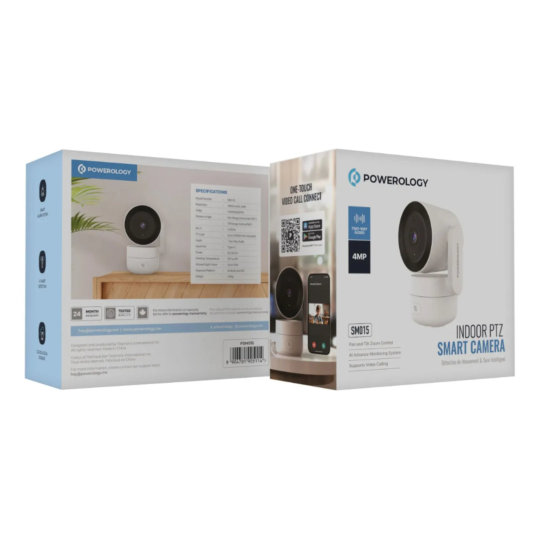 Indoor PTZ Smart Camera - 4MP AI Monitoring, Night Vision & Two Way Audio