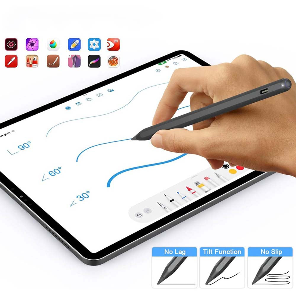 Powerology Pencil Pro – Ergonomic Stylus Pen With Tilt Pressure & Magnetic Charging