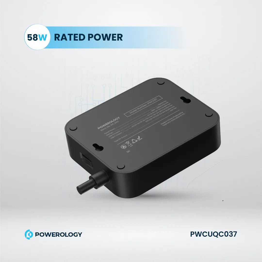 Power Strip 3250W - USB-C & USB-A Power Extension Lead With Built-In Fuse Protection