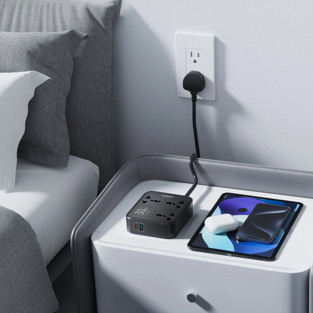 Power Strip 3250W - USB-C & USB-A Power Extension Lead With Built-In Fuse Protection