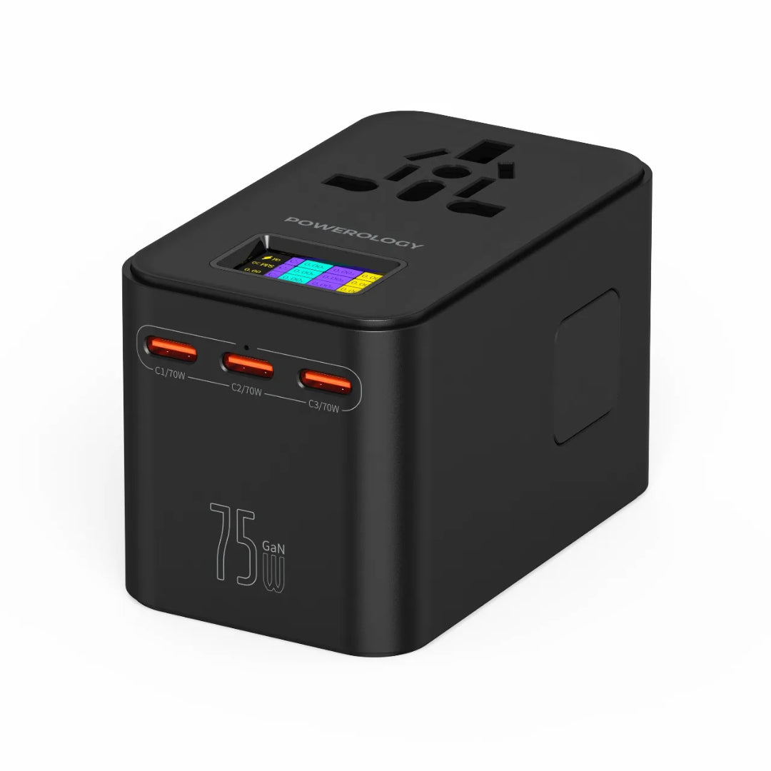 GaN 75W Charger - Universal Fast Charger With Power Delivery & USB-C Ports