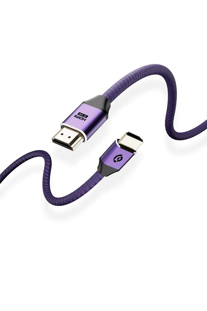 8K HDMI Cable Powerology Braided Fabric Cable With Gold Plated Connector 3M