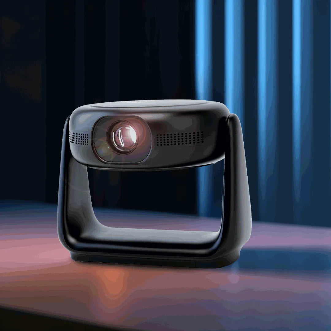 Portable Projector 720P Powerology Rotating Stand Wireless Battery Powered Device