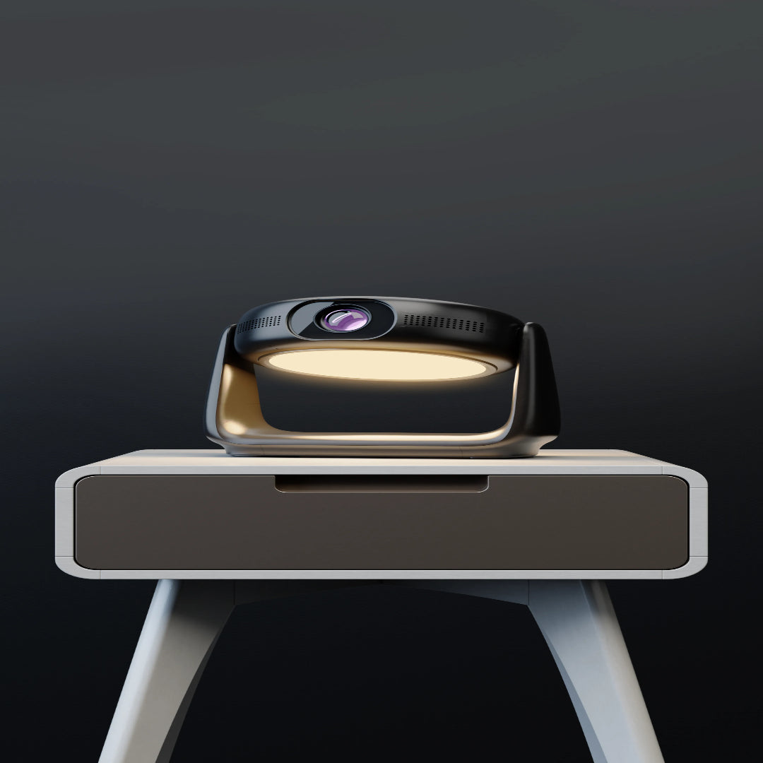 Portable Projector 720P Powerology Rotating Stand Wireless Battery Powered Device