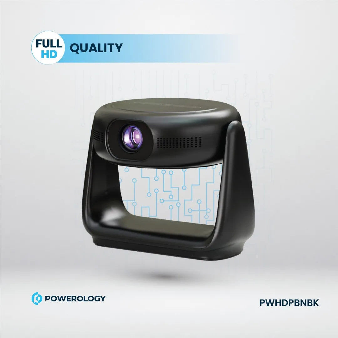 Portable Projector 720P Powerology Rotating Stand Wireless Battery Powered Device