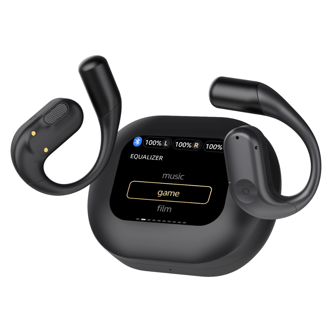 Wireless Stereo Earbuds - Powerology Open-Ear Bluetooth Audio Earphones Black