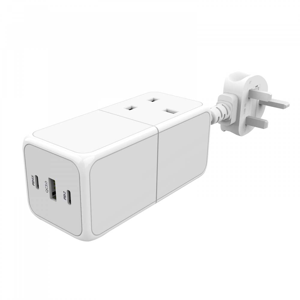 65W Power Strip | Dual USB Charger & Laptop Charging Strip With Safety Guard