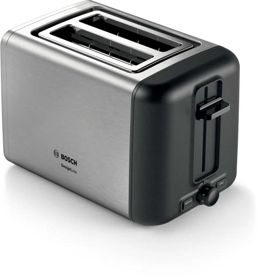 Bosch 2-Slot Toaster - Compact Stainless Steel Toaster with High Lift & Timer Control