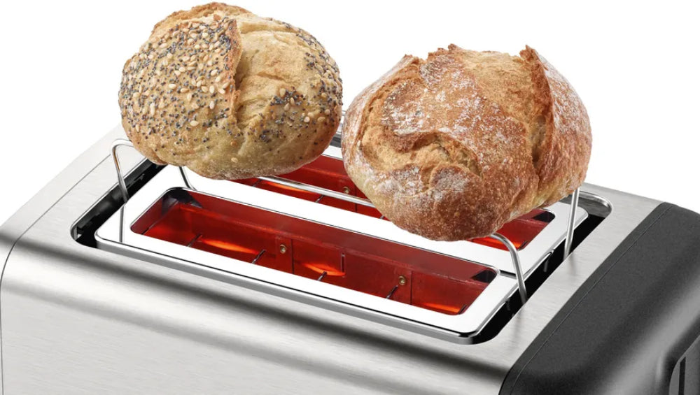 Bosch 2-Slot Toaster - Compact Stainless Steel Toaster with High Lift & Timer Control