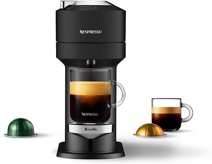 Nespresso Vertuo Next Coffee Machine - Chrome Deluxe Black | Capsule Coffee Maker