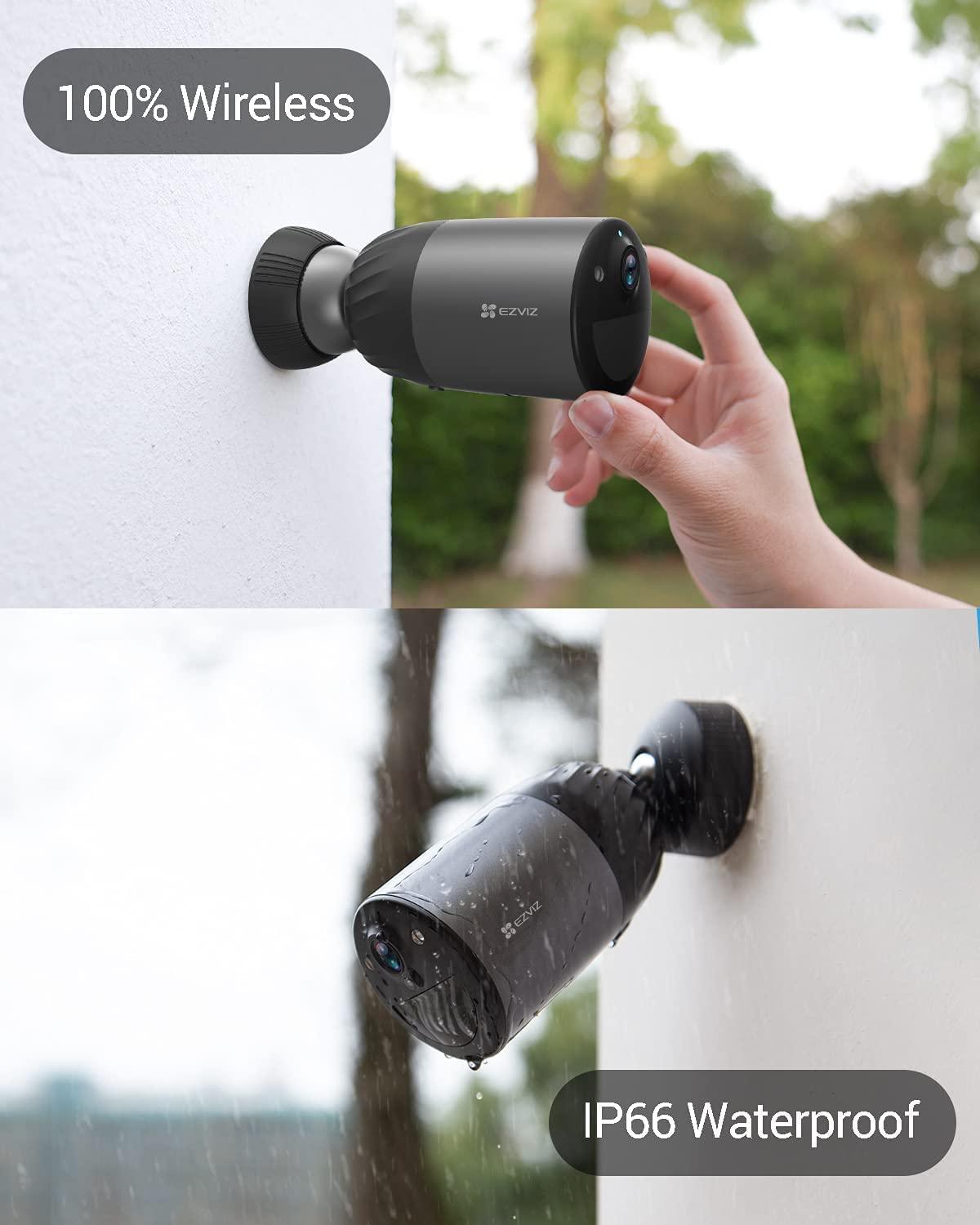 EZVIZ Battery Security Camera Outdoor with 210-Day Battery Life, 1080P Colour Night Vision, Built-in 32 GB eMMC, Two-way Audio, Waterproof (BC1C) - Lolly