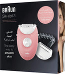 Braun Epilator SE 3440 Silkepil for legs and body, shaver head, with trimmer cap