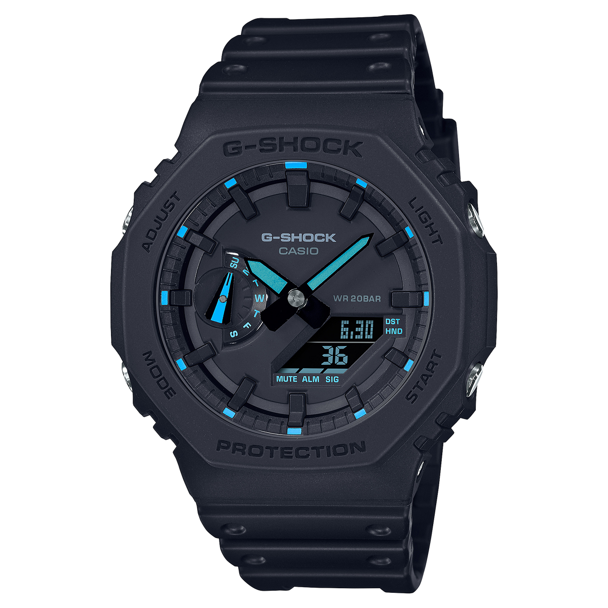 G-SHOCK Men's Watch - Casio GA2100 Series Neon Accent Digital Resin Band