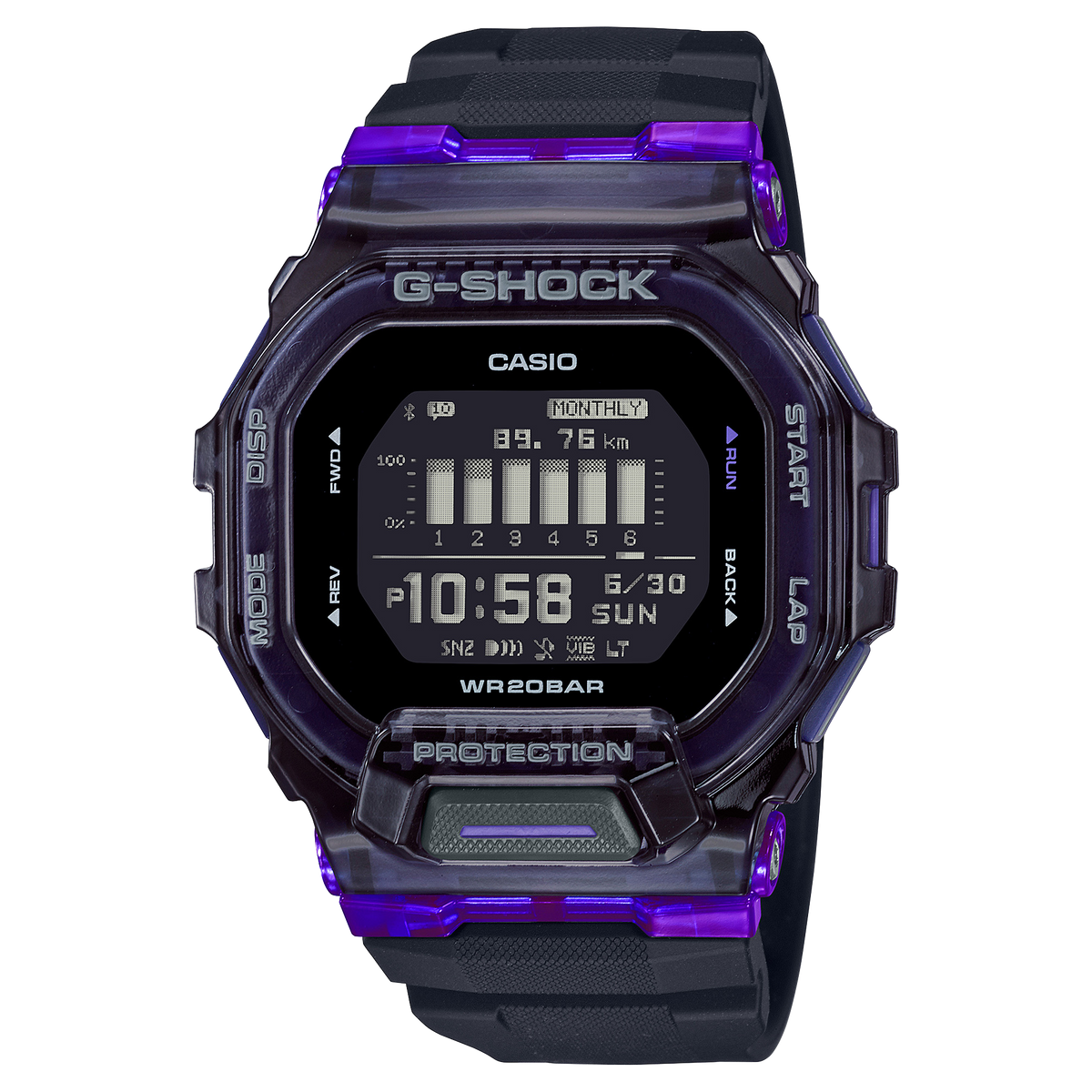 G-Shock Digital Watch - Men's Black Resin Shock Resistant Fitness Timepiece with LED Backlight