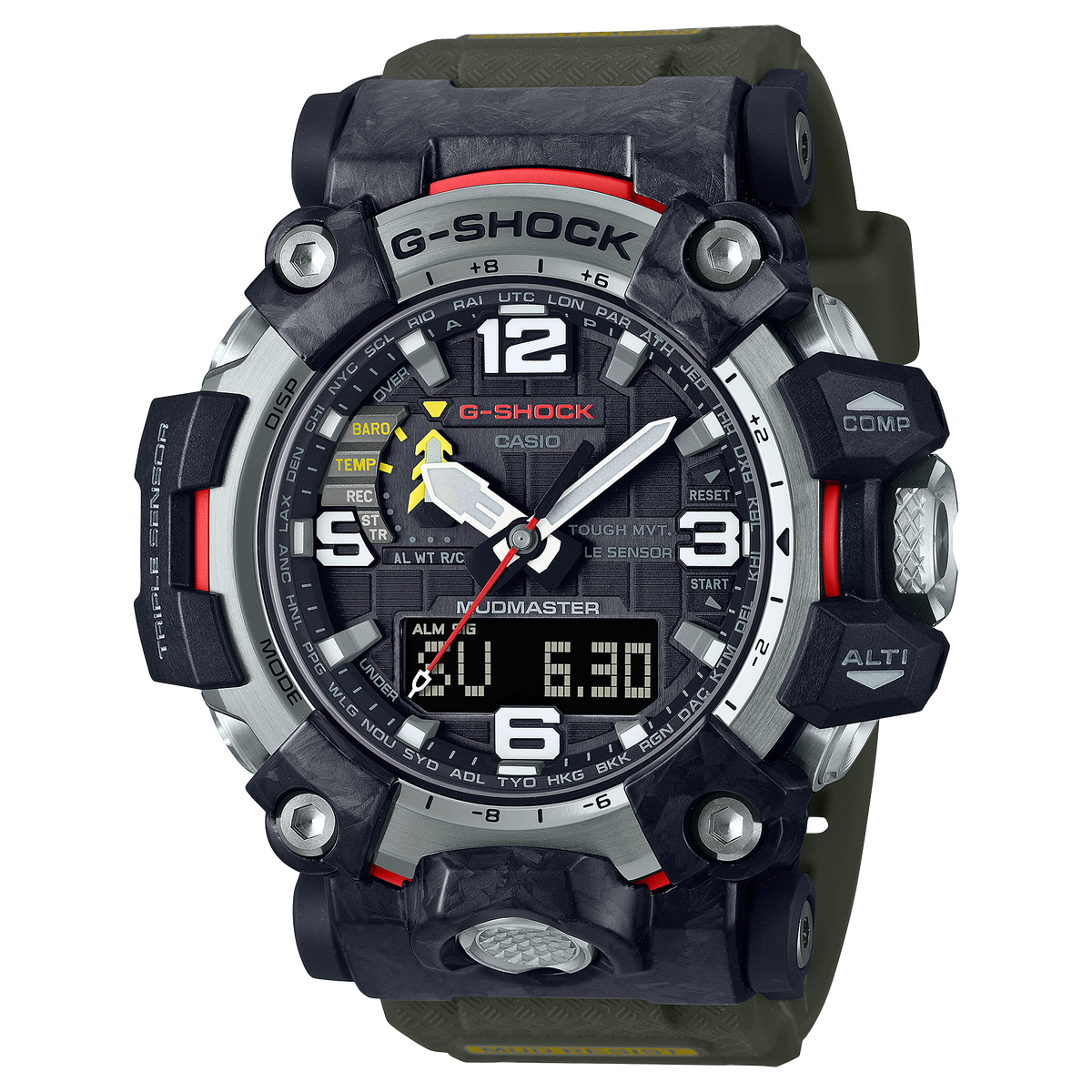 G-Shock Mudmaster Watch - Shock Resistant Solar Powered Gray Dial Timepiece