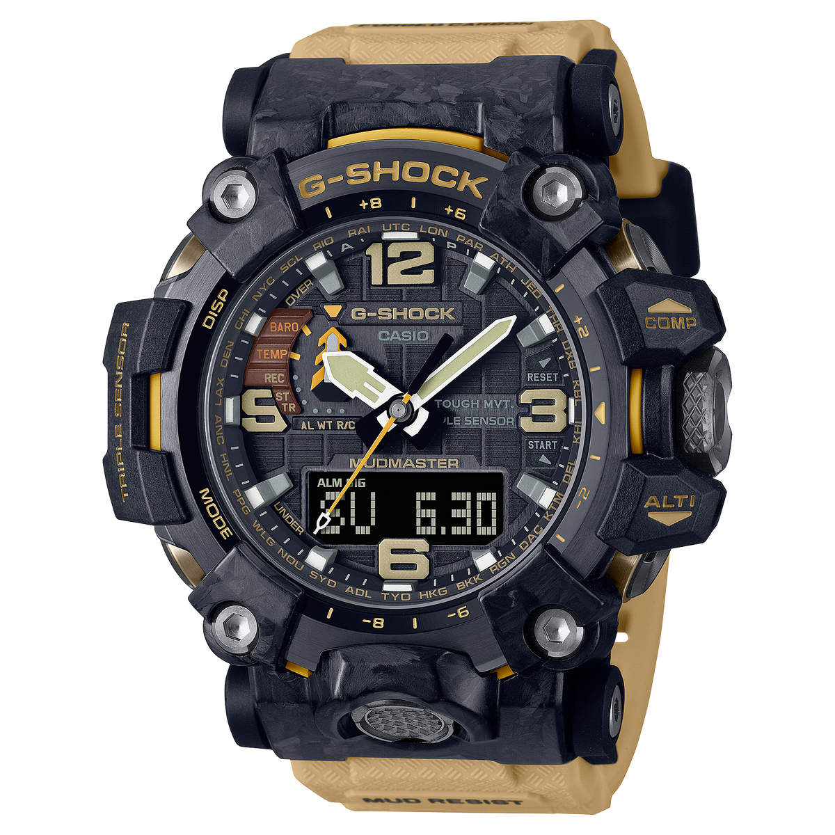G-Shock Mudmaster Watch - Shock Resistant Analog Digital Timepiece with Altimeter