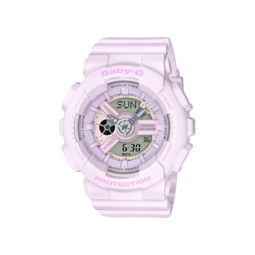 BABY-G Women Watch - Casual Pink Color Resin Band With Stopwatch Timer
