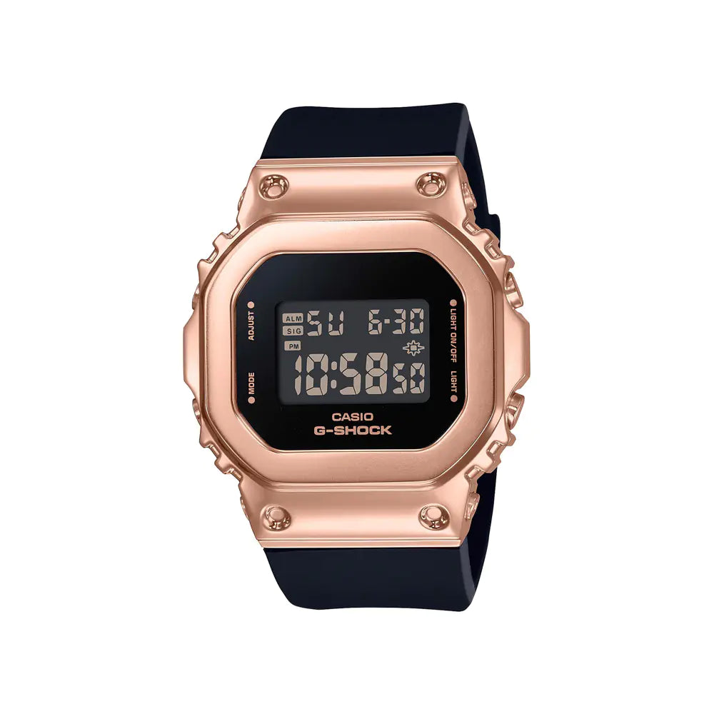 G-SHOCK Women Watch - Compact Metal Bezel 5600 Series Pink Gold Timepiece