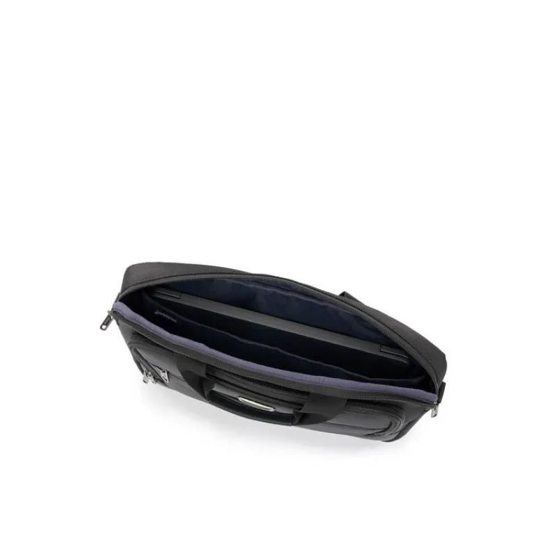 Bass Briefcase Black - American Tourister Business Bag With Laptop Compartment & Antimicrobial Lining