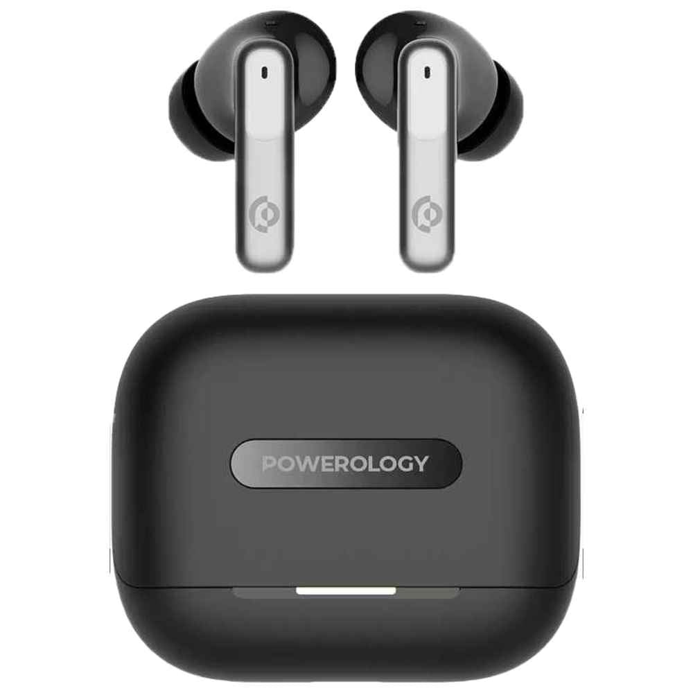 True Wireless Earbuds Powerology 6 Mic Dual EQ ANC + ENC Long Battery Life Headphones