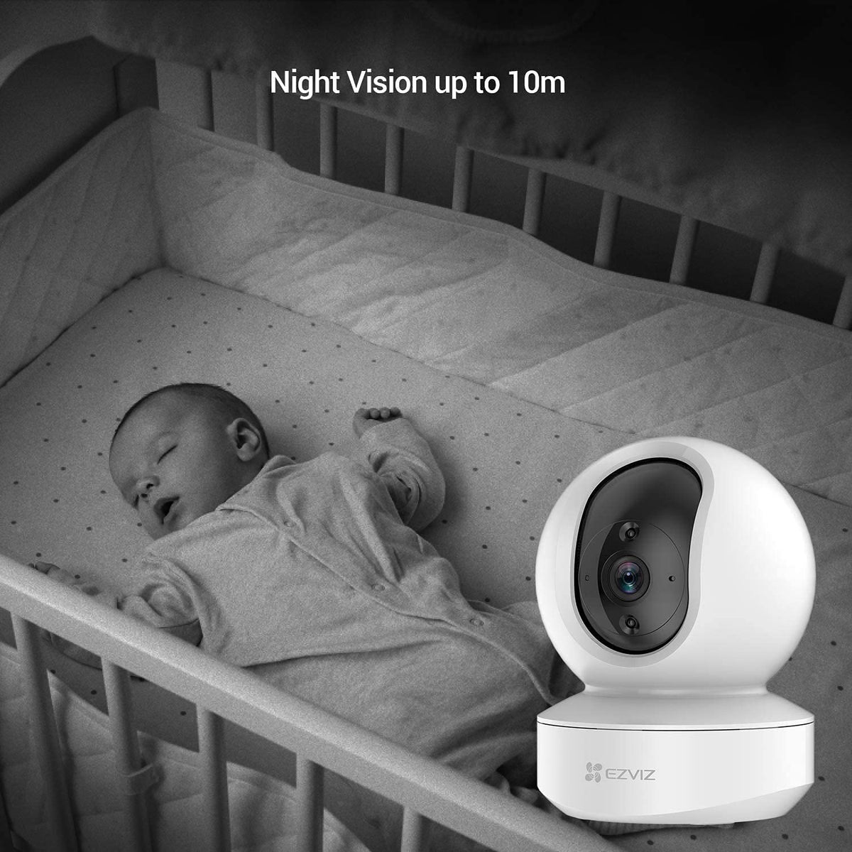 Smart Pan Tilt Camera - EZVIZ WiFi Security Camera with Two Way Audio & Motion Tracking